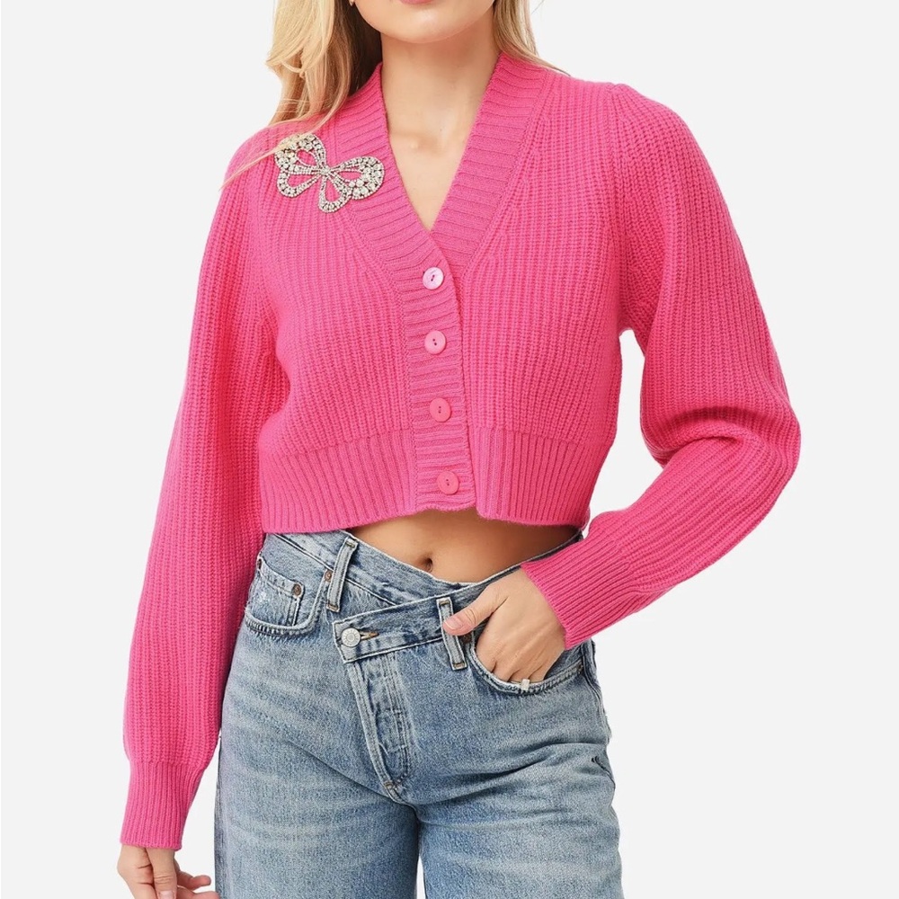 LoveShackFancy Pink Cardigan Sweater - Picture 6 of 10